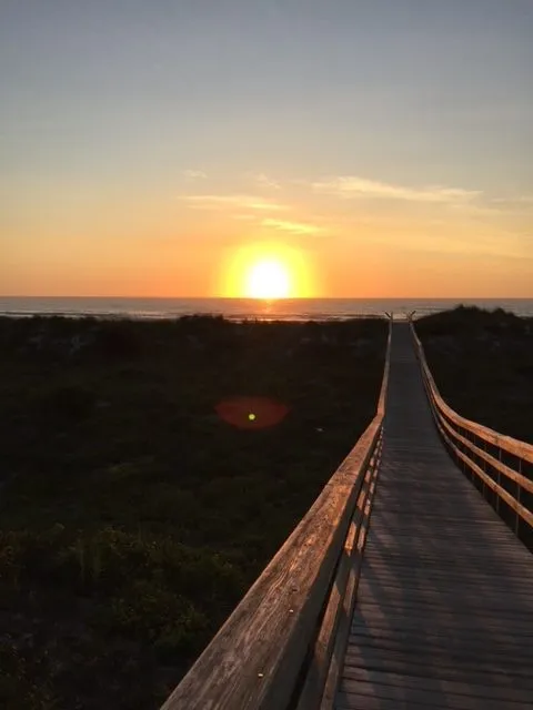 Sunrise over the Atlantic Ocean from the Butler Beach boardwalk